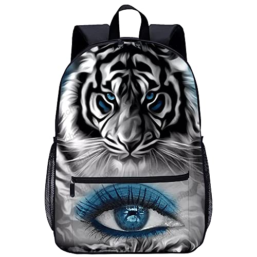 Sac à dos imprimé en 3D mode pour adolescents motif tigre grand compartiment