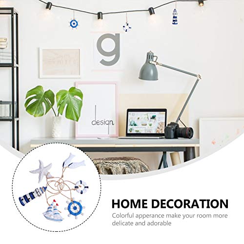 ABOOFAN 6 Peças Pequenas Decorações Suspensas Náuticas Miniaturas Mediterrâneo Veleiro Peixe Navio Â