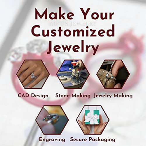 Aojun 14K Gold Vermeil S925 Sterling Silver Pear Shaped Cubic Zirconia Promise Halo Engagement Promise Eternity Ring For Women  thumb #7