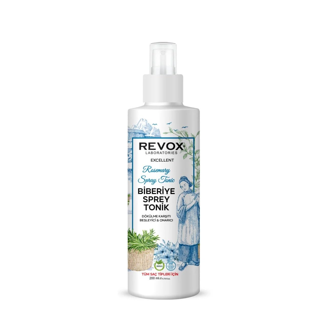 Revox Biberiye Bitki Özlü Dökülme Karşıtı, Besleyici ve Onarıcı Durulanmayan Saç Bakım Toniği 200 ML