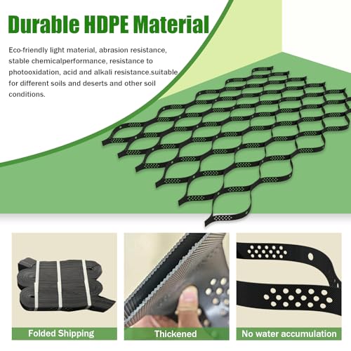 2" Thick Gravel Ground Grid 13ft x 33ft - Geo Grid Driveway Stabilization Grids, Gravel Retainer Grid 1885 LBS Per Sq ft, Geocell Geogrid for Walkway Driving RV Parking Slopes and Garden