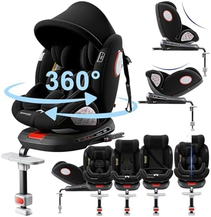 Magic ZC Giratorio 360° Silla Coche, Altura e Inclinación Ajustab...