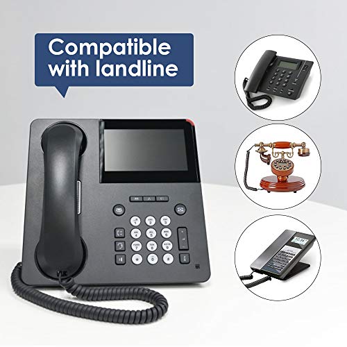 4 Pack Phone Cord Landline 8Ft Uncoiled/1.4Ft Coiled Landline Telephone Handset Cord Line Cable Rj9 4P4C Telephone Accessory Black #TOP5