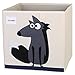 Caja Organizador Juguete plegable lona cubo Almacenamiento Dibujos Animados para Niños por ELLEMOI (Lobo)