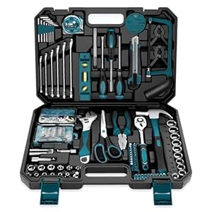 Sundpey Home Tool Kit 257-PCs – Household Basic Repair Tool Set for Men Women – General Hand Mechanic’s Tool Set & Screwdriver Set & Wrench Set & Socket & Portable Tool Box Storage Case Blue
