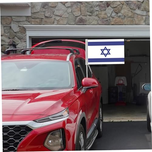 Banderas de Israel para coche de 12x18 pulgadas con clip de montaje resistente pack de 10 4