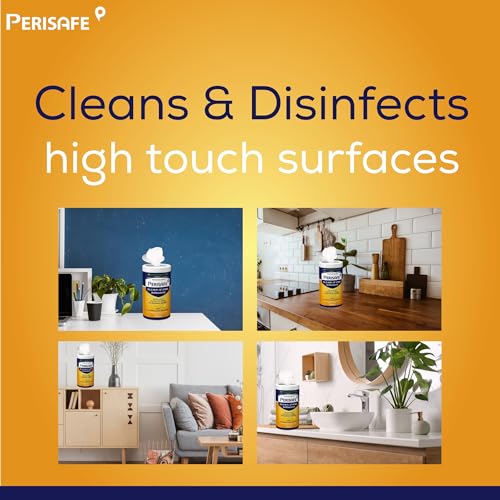 Image of PERISAFE Multipurpose Disinfectant Wipe For Surfaces & Skin-100 Wipes | 100% Biodegradable Wipes | Antibacterial | 2-IN-1- Kills Germs & Cleans Tough Messes