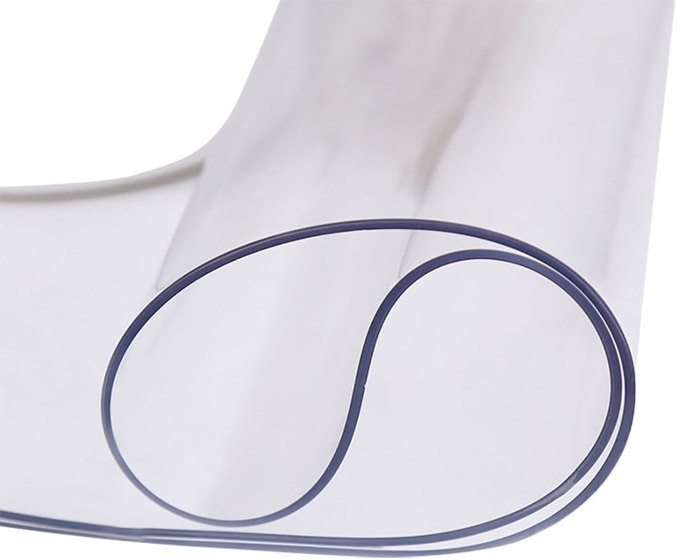YouPue Easy Clean Table Protector Soft Glass PVC Tablecloth - Crystal Clear, 90cm x 150cm x 1.5mm