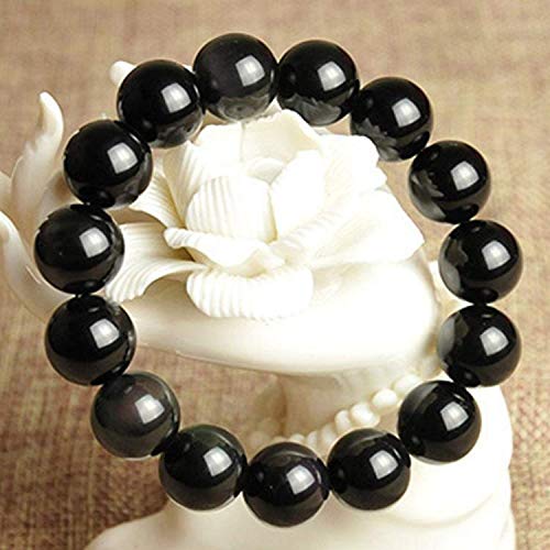 Ultimate Protection Bracelet - Handmade Natural Black Obsidian Bracelet - Gemstone 8mm Round Beads Natural Stone Yoga Bracelet - Boho Stone Stretch Bracelet4