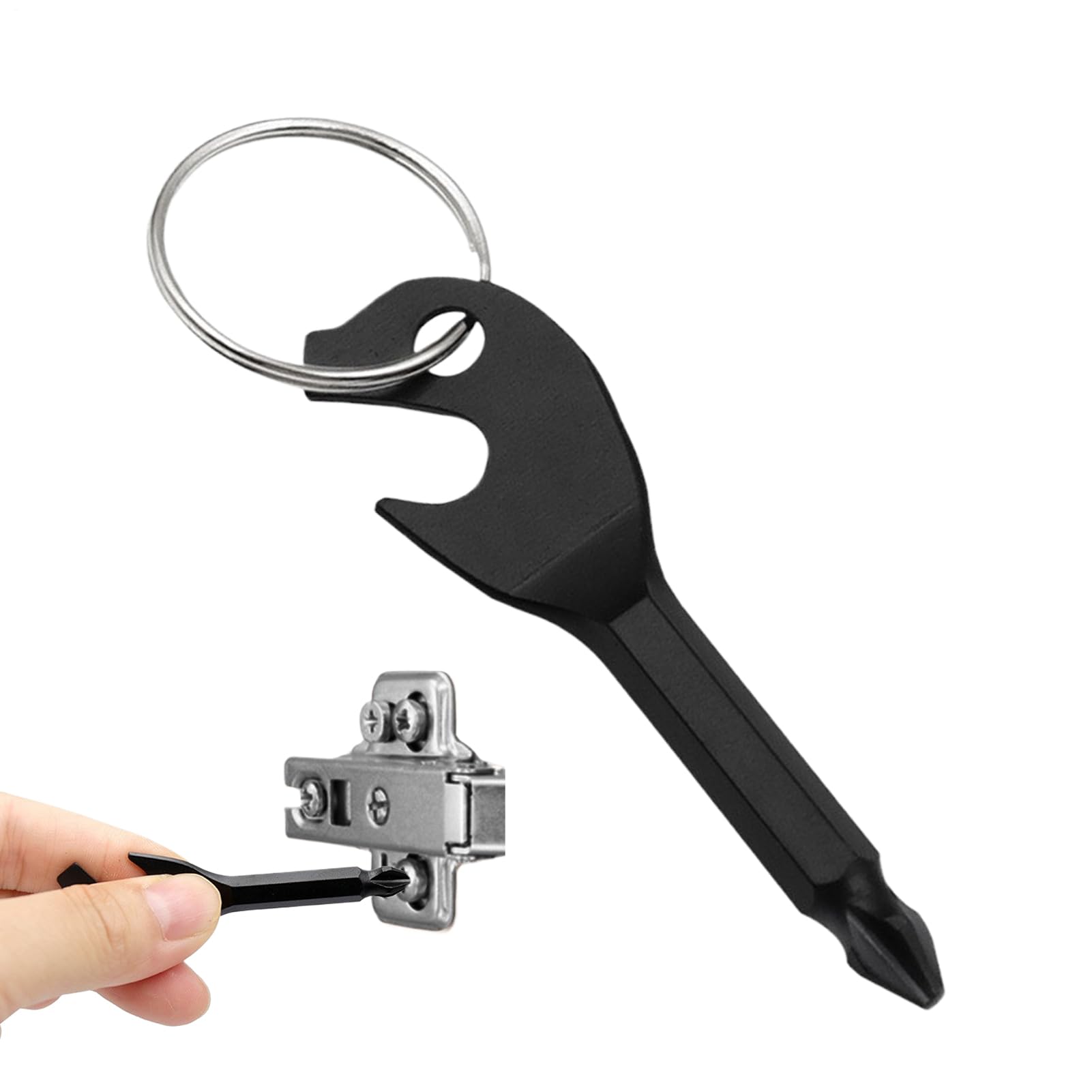 Small Screwdriver Key Ring, Bottle Opener Tool Organizer, Tiny Screwdriver for Dad Boyfriend Camping Work Survival Luggage Electronics Tents Cycling Socket Home Appliances Household Organizer