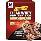 PowerBar Clean Whey Bar, Chocolate Chip Cookie Dough, 2.12 oz Bar, (16 Count)