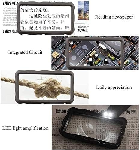 Rectangular Extra Large LED Handheld Magnifying Glass with Light-10X Lens Lightweight Illuminated Reading Magnifier Marriage