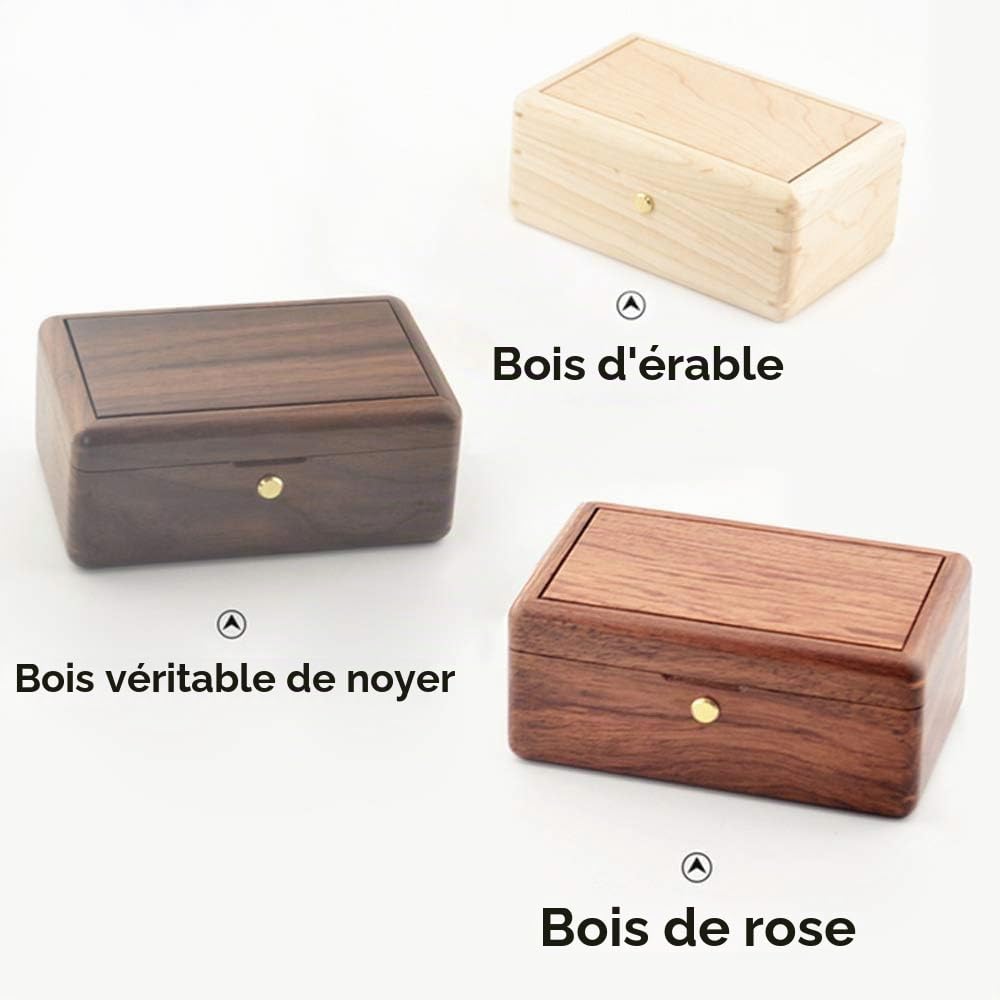 Sinzyo Photo personnalisée You are My Sunshine Boîte à Musique Boîte à Musique en Bois pour Bijoux Cadeau de Noël, Anniversaire, Saint-Valentin(Bois de Rose)