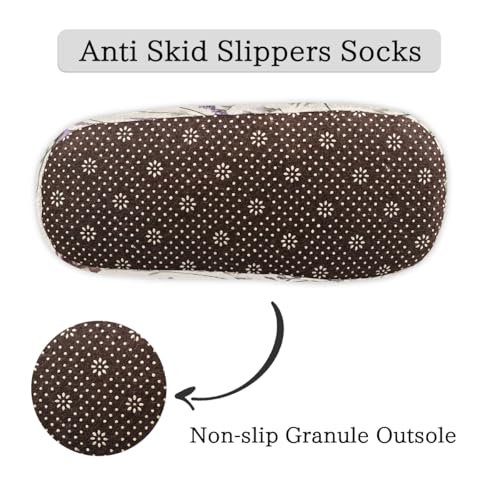 Watercolor Purple Wildflowers Butterflies Slippers for Women Slipper Socks Soft Fuzzy House Slippers Shoes for Indoor Bedroom, Winter Cozy Christmas Gifts4