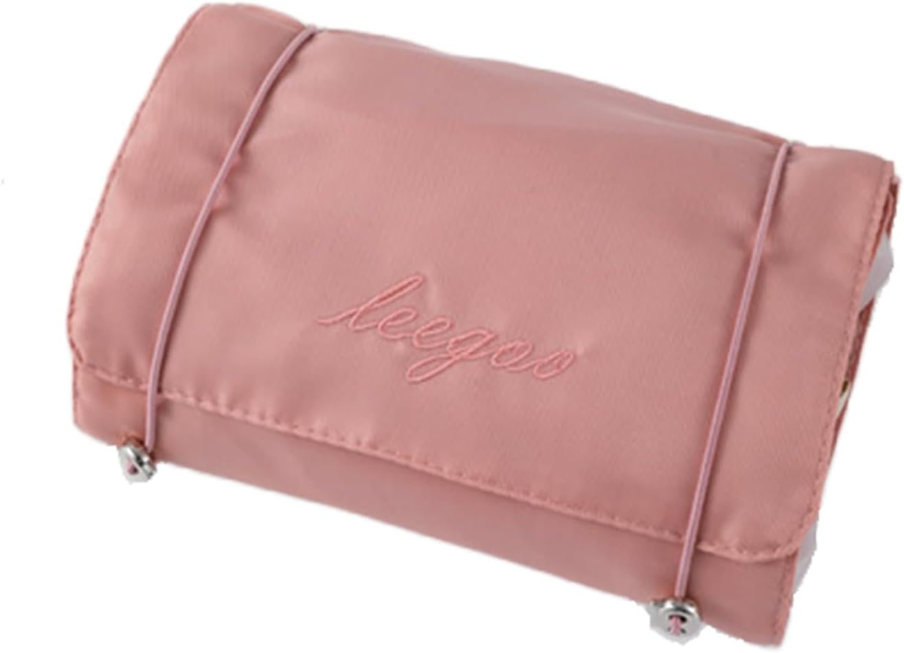 Travel Makeup Bag Hanging Toiletry Bag Roll Up Cosmetic Organizer with 4 Removable Zipper Pouches Detachable Toiletries Bag for Women