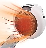 Mini Ventilador Calentador Enchufe, Calefactor Electrico Apto Baños (Blanco)