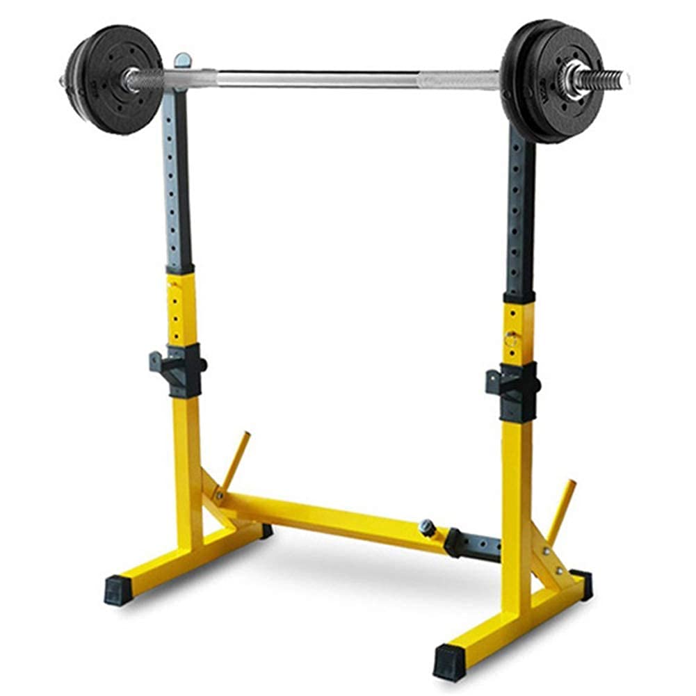 SaryEdge Barbell Squat Rack Stand Adjustable Height Solid Steel Bench Presses Adjustable Squat Rack Bench Press Weight Stand Barbell Rack Home Exercise Equipment Maximum Load 150K,