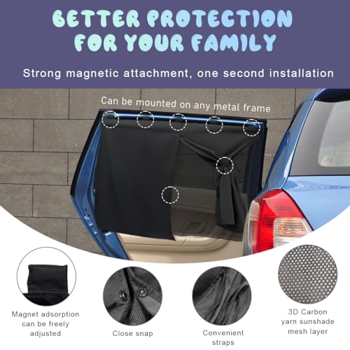 image for Ohleats 2 Pack Window Shade, Double Layer Car Window Shade for Heat/UV