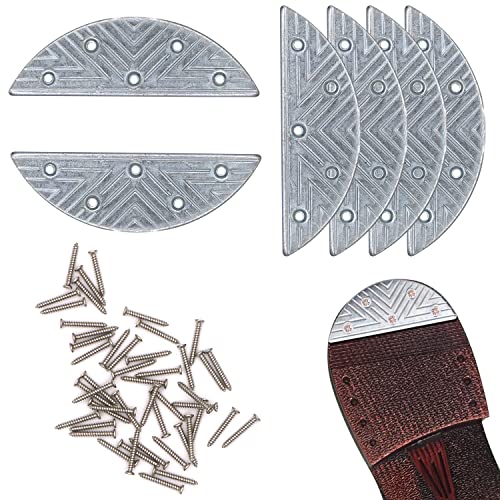 Metal Heel Plates 3 Pairs Sole Repair Kit with Screw Nails Shoes Heel Taps Tips Repair Pad for Shoes...