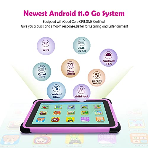 8 inch Kids Tablet Android 11.0 Tablets for Kids,AX WiFi 6,1280x800 IPS HD Display,2GB RAM 32GB ROM Toddlers Tablet with… - Image 3