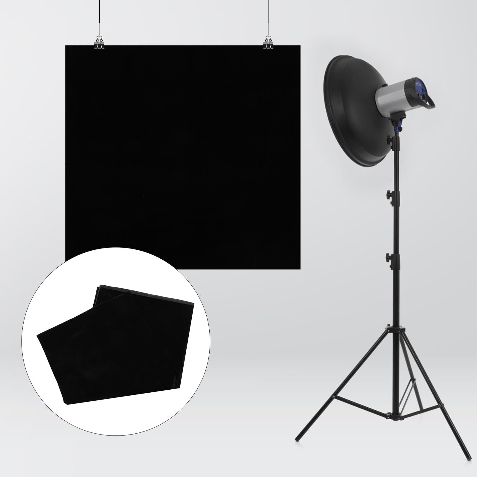 Sfondo Fotografico Nero in Pleuche, Fondo per Riprese e Foto