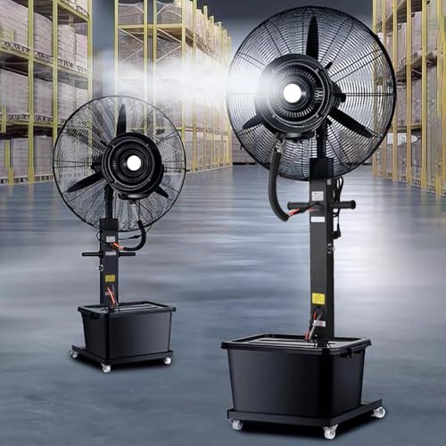 Ventilatore A Nebulizzazione Da Esterno Industriale 3 Velocità Raffrescatore Ad Acqua Ventilatore Nebulizzatore Oscillante 90º Oscillante Con Serbatoio Per Officina(55cm/21.6in)