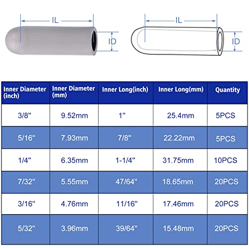 Busy-Corner 80 Pieces Vacuum Cap Assortment, Rubber, Dropper Id From 5/32" To 3/8" Sizes, Hose Caps Kit For Carburetor, Manifold (Gray) #TOP1
