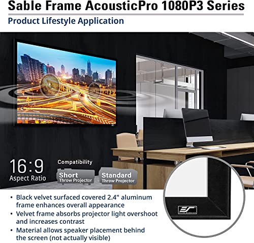 Image of Elite Screens Sable Frame, 96-inch 2.35:1, Sound Transparent Fixed Frame Projection Projector Screen, ER96WH1W-A1080P2