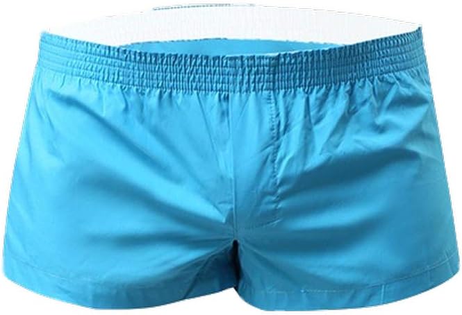 Men's Swimming Shorts, Breathable Mens Underwear, Mens Solid Color Sexy Underwear Boxer Briefs Casual Summer Homewear Underpants (S, Lightblue)