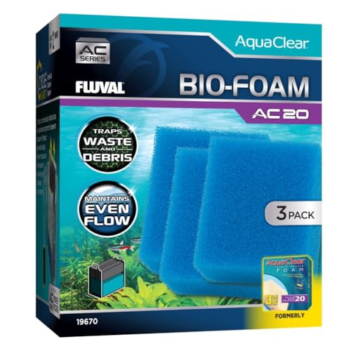 Fluval - Bio-Foam per AC20 Power Filter, Confezione da 3 - per l'uso in acquari d'Acqua Dolce e salata