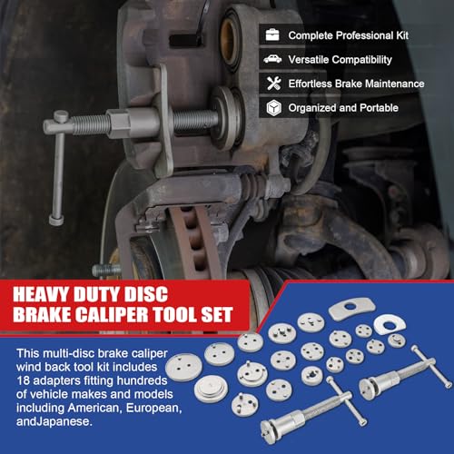 NYXOVA 24pcs Brake Caliper Tool, Heavy Duty Disc Brake Caliper Tool Set, Wind Back Kit for Brake Pad Replacement, Master Disc Brake Caliper Tool Kit Fits Most American, European Makes/Models (Blue) - Image 6