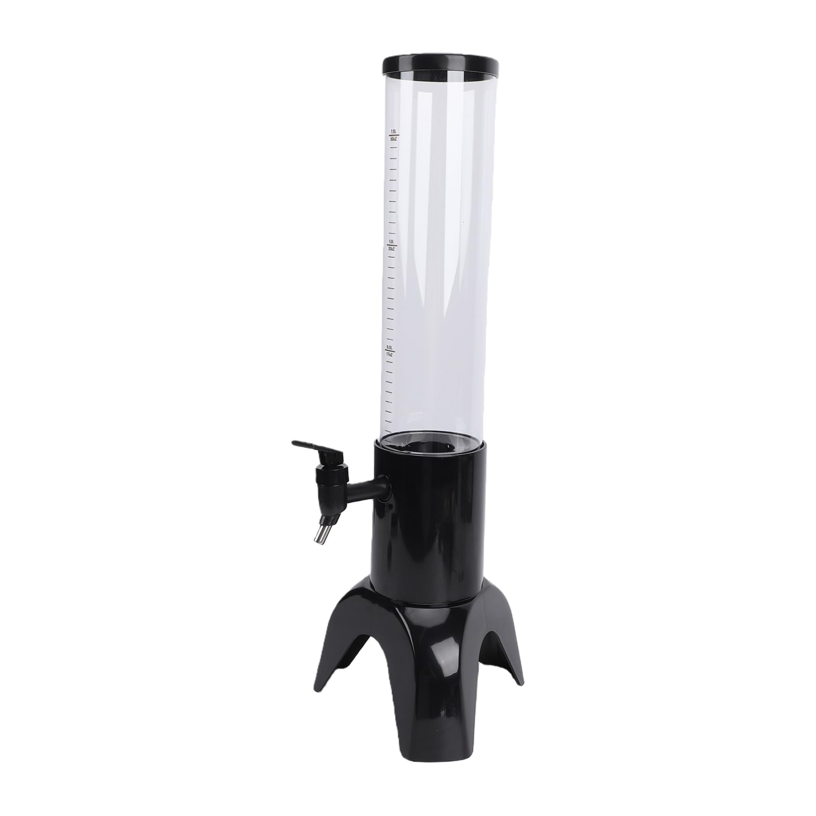 1. Dispensador Mimosa Tower Dispensador de Bebidas Transparente de 1,5 L para Fiestas Bar Eventos Al Aire Libre Material PC/ABS Negro