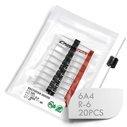 (Pack Of 20 Pieces) Chanzon 6A4 Rectifier Diode 6A 400V R-6 Axial 6 Amp 400 Volt Electronic Silicon Diodes #TOP24