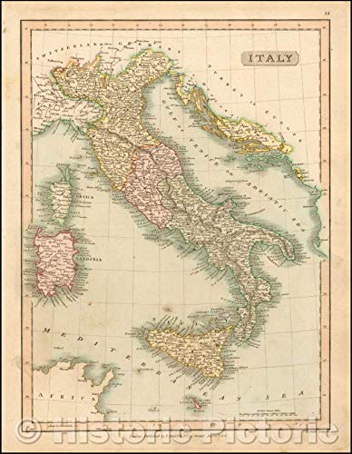 Historic Map - Italy [Includes Sicily, Malta, Corsica and Sardinia],