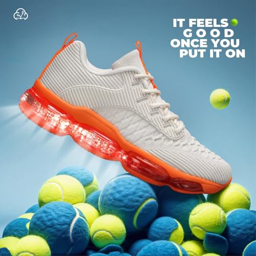 Image of Luogoks Womens Walking Running Shoes Air Cushion Basketball Sneakers Fashion Tennis Breathable Sport Gym Fitness Cross Trainers Shoes