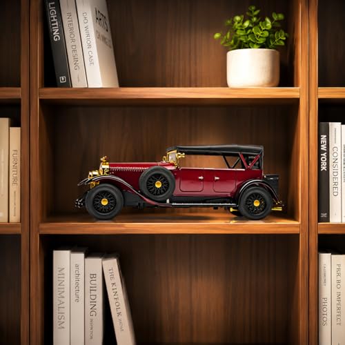 Image of Magicwand 1925 Convertible Vintage Classic Car Model, 1:24 Scale Rollls Roycce Phantom I, Die-Cast Metal, 8.66 x 3.27 inch, Lights & Sound, with Openable Doors,Hood & Removable Roof ⦗Random Color⦘