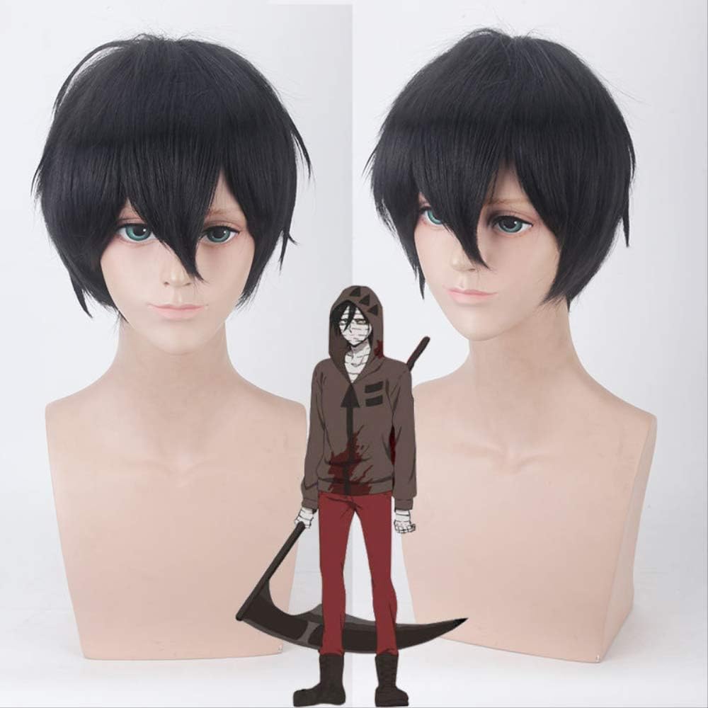Zack Wigs Anime Angels of Death Cosplay Wig Synthetic 30cm Black Men Hair Zack Isaac Foster Angels of Death Cosplay Hair
