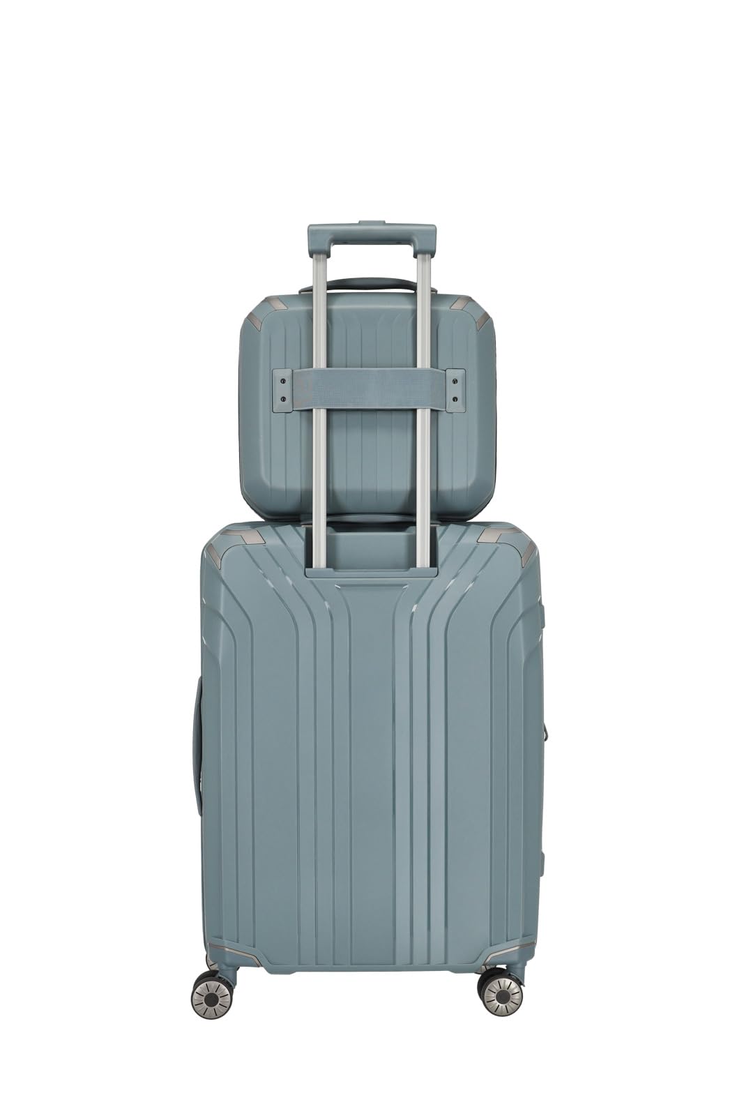 travelite custodia per cosmetici a mano con guscio rigido e fodera riciclata, serie di valigie ELVAA: beauty case con angoli protettivi, 36 cm, 20 l