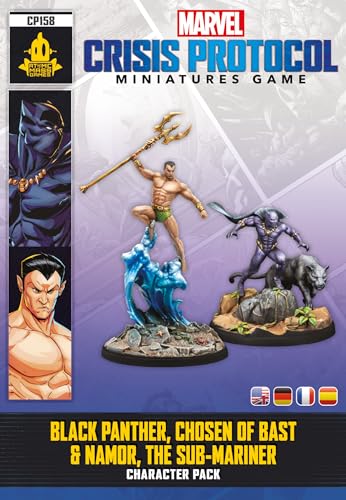 Atomic Mass Games Marvel: Crisis Protocol Black Panther, Chosen of Bast & Namor, The Sub-Mariner Character Pack - Tabletop Superhero Game, Ages 14+, 2 Players, 90 Min Playtime - Image 2