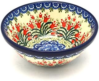 Polish Pottery Bowl - Small Nesting (5 1/2") - Crimson Bells