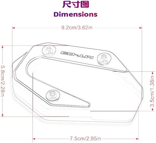 Miniatura 3 de motorcycle side stand pad For Y&AMAHA MT-03 MT 03 MT03 MT-25 R3 R25 2017-2023 Motorcycle CNC Kickstand Foot Side Stand Extension Pad Support Plate