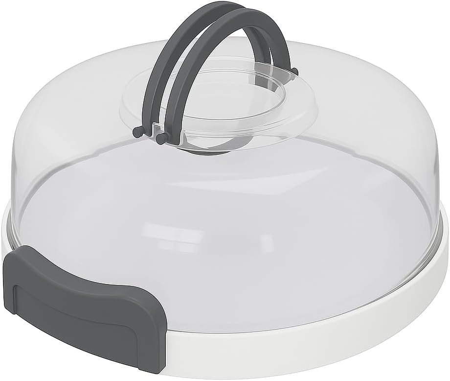 Pie Carrier with Lid and Handle - Fits Pies 10in x 4.5in, Doubles as Divided Serving Tray - Cheesecake Container Dessert Carrier Pie Container With Lid, Cheesecake Containers with Lids - BPA Free