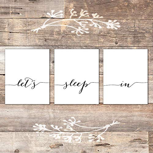 Let's Sleep In Art Prints (Set of 3) - Unframed - 8x10 |