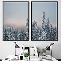 2 Piece Framed Canvas Wall Art Greenlands Canvas Prints Home Artwork Decoration for Living Room,Bedroom - 16