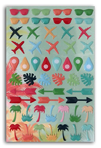 Toga Tropical Paradise AF81, Set of 52 Mini Stickers, Plastic, Multi-Colour, 7 x 11 x 0.3 cm, Multicolored, 7 x 11 x 0,3 cm - Image 3