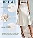Modegal Women's Satin High Waist Hidden Elasticized Waistband Flared Casual A Line Midi Skirt (Caramel, X-Large)