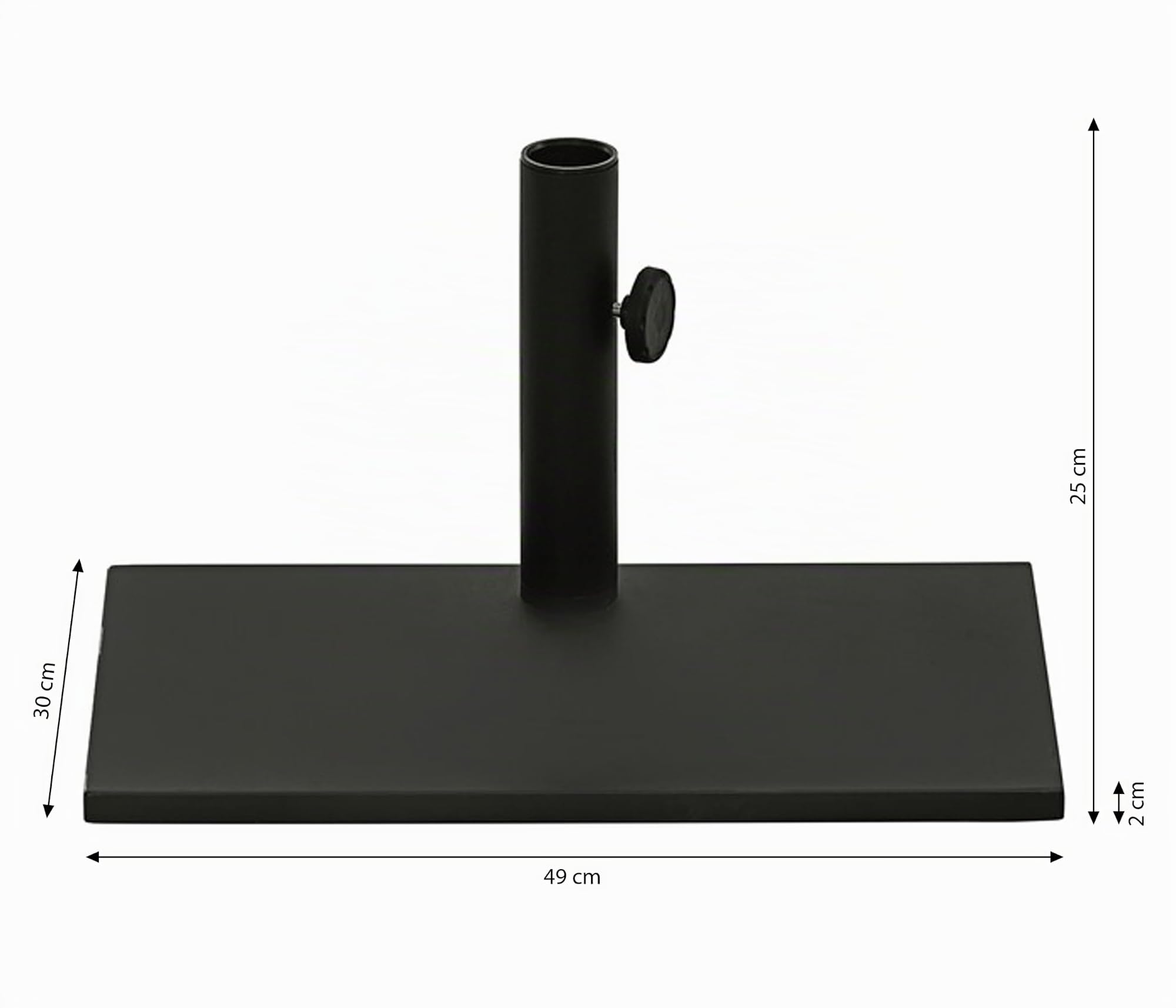 Dehner Schirmständer, ca. 49 x 30 x 24.5 cm, 20 kg, Metall, schwarz