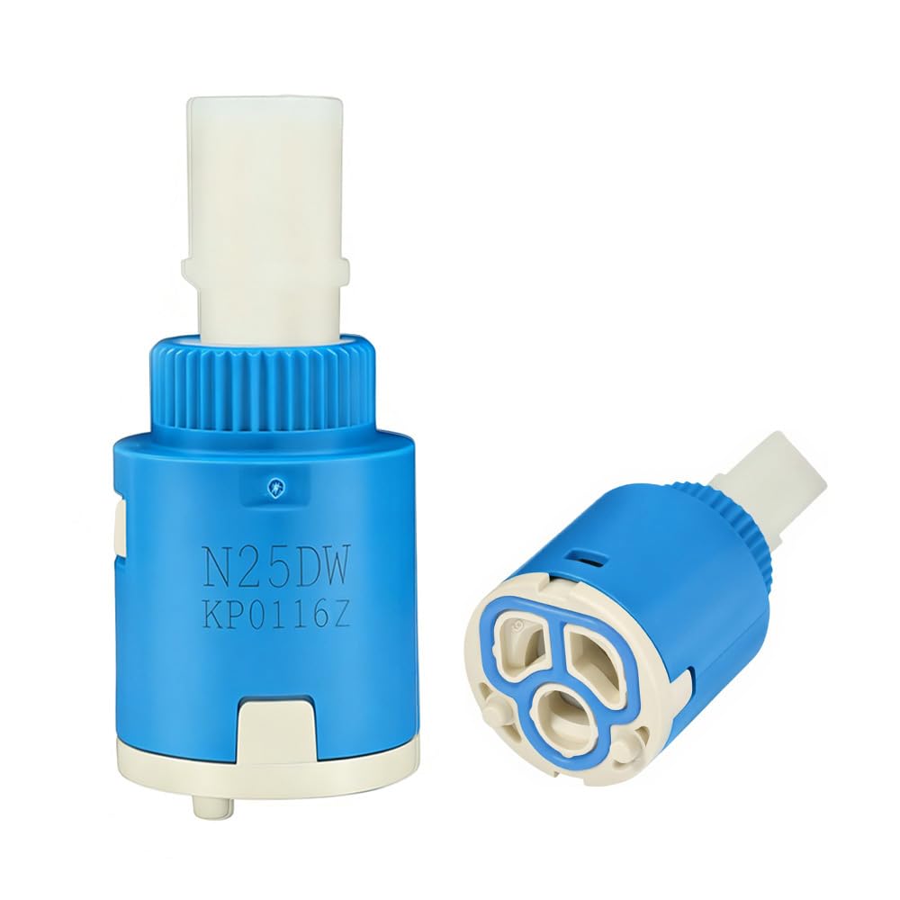 25mm Tap Cartridge CUPC/NSF/IAPMO Certified Ceramic Faucet Cartridge Ceramic Disc Cartridge Valve Mix Taps Inner Cartridge Replacement for Single Handle Taps