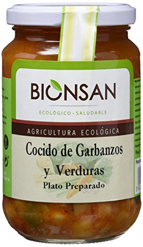 Bionsan Cocido Ecológico de Garbanzos con Verduras - 6 botes de 370 gr - Total: 2220 gr