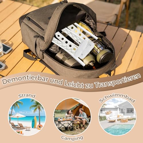 Valyrane Standtrockner Wäscheständer Hoch Klappbar mit 3 Flügeln, 360° Drehung Wäschespinne Turm für Balkon, Bad, Drinnen & Draußen, Steh-Kleidungstrockner, Tragkraft 25kg (Weiß)